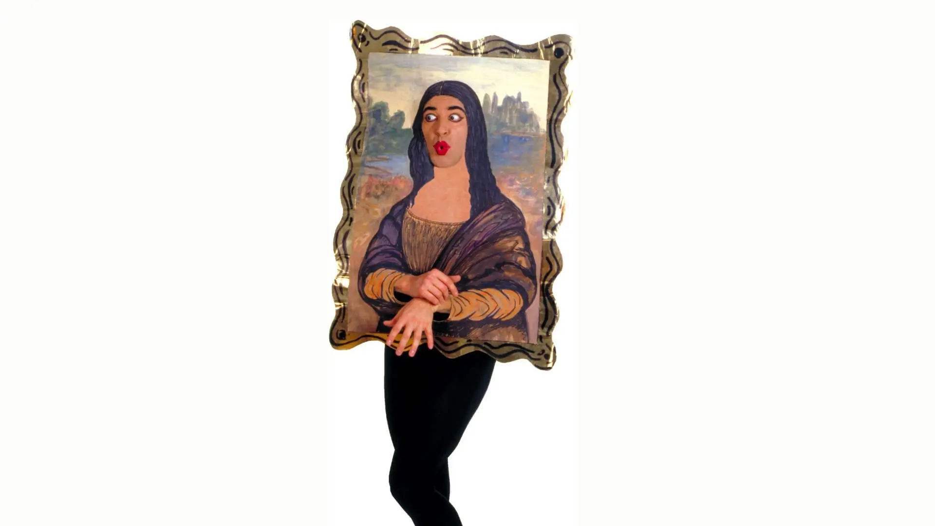 Ennio as the Mona Lisa, framed